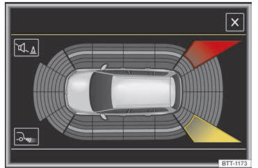 Volkswagen Golf. Asistente de salida del aparcamiento (Exit Assist) 