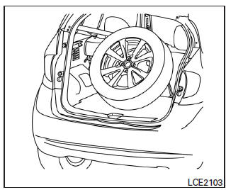 Nissan Note. Almacenamiento de la llanta dañada